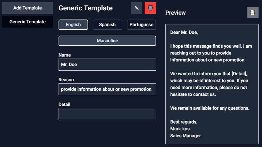 Email Template Editor